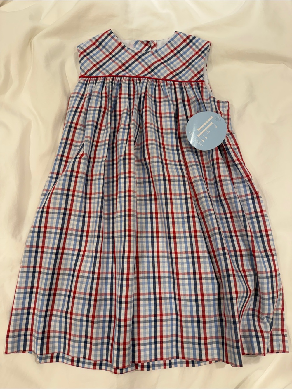 Blue & Red Plaid Sleeveless Sundress